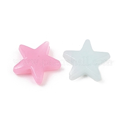 プラスチックビーズ  模造ゼリービーズ  スター  ミックスカラー  15.5x16.5x5mm  穴：2mm  1111個/ 500g&nbsp;KY-B005-04A