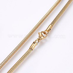 304 Stainless Steel Snake Chain Necklaces&nbsp;NJEW-F226-02G-01