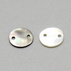 ブラックリップシェルリンクコネクター  オーバル  ブラック  8~9x7~8x0.5~1mm  穴：1mm&nbsp;SSHEL-R042-50