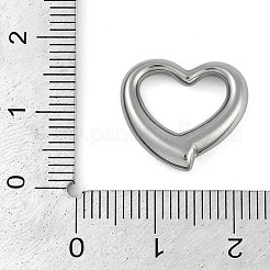 変色防止304ステンレススチールペンダント  ハートチャーム  ステンレス鋼色  15x16.5x4mm&nbsp;STAS-M078-01B-P
