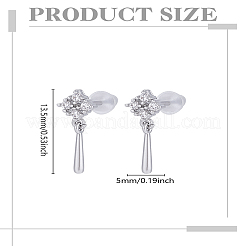 1 Pair Rhombus Brass Rhinestone Stud Earrings&nbsp;EJEW-LP0003-56P
