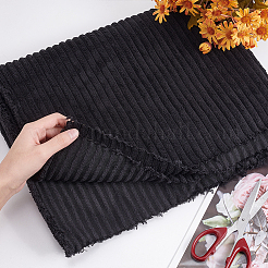 DIY工芸品用の錦織ポリエステル生地  服飾材料  長方形  ブラック  150~154x0.1cm&nbsp;DIY-WH0308-484C