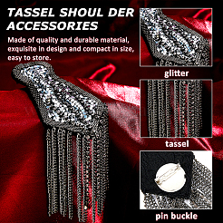 2Pcs Fashionable Tassel Epaulettes&nbsp;DIY-FH0008-89B-B