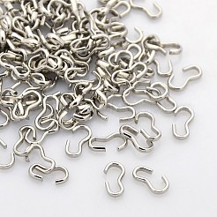 変色しにくい304ステンレススチール製クイックリンクコネクター  チェーンパーツ  ナンバー3形の留め金  ステンレス鋼色  8x4x1mm&nbsp;STAS-N040-06