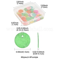 56個 8色スプレー塗装天然カピスシェルディスクチャーム  ミックスカラー  15x0.5~1mm  穴：1.2~1.5mm&nbsp;BSHE-FS0001-10