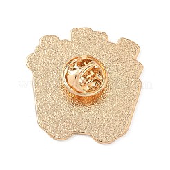 食品エナメルピン  バックパック用合金ラペルピンバック  ゴールドカラー  フライドポテト  30x29.5mm&nbsp;JEWB-F046-01C-G