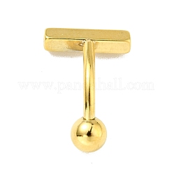 304ステンレススチールT字型カーブバーベル  女性のためのピアスへそリング  ゴールドカラー  18x12mm  ピン：1.6mm&nbsp;AJEW-G041-04G