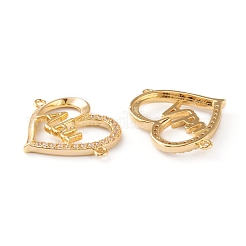 Brass Micro Pave Clear Cubic Zirconia Links&nbsp;ZIRC-Z007-18G