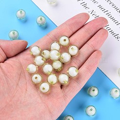 透明なアクリルビーズ  二層ビーズ  ラウンド  薄緑  11.5x11mm  穴：2mm  約520個/500g&nbsp;TACR-S152-16A-728
