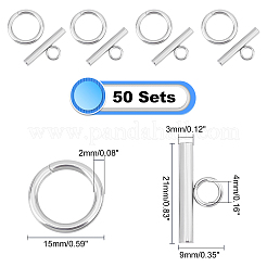 50 Sets 304 Stainless Steel Toggle Clasps&nbsp;STAS-UN0037-39