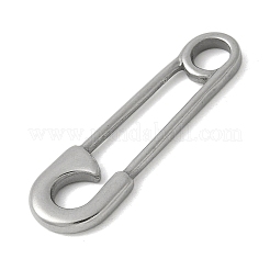 304ステンレスペンダント  ペーパークリップ型チャーム  ステンレス鋼色  31x10x2mm  穴：4mm&nbsp;STAS-L277-08P