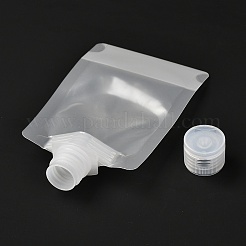 ペットのプラスチック製トラベルバッグ  マットスタイルの空の詰め替え可能なバッグ  キャップ付きの長方形  化粧品用  透明  13.4cm  容量：50ml（1.69液量オンス）&nbsp;LS-ABAG-I006-02B