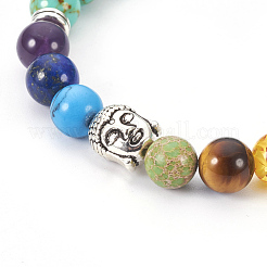 Synthetic Turquoise(Dyed) Stretch Bracelets&nbsp;BJEW-JB03905-03