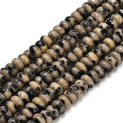 天然石ダルメシアンジャスパービーズ連売り  ロンデル  4x1.5mm  穴：0.7mm  約155個/連  14.96''（38センチメートル）&nbsp;G-L635-A24-4x2mm