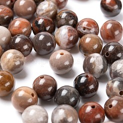 100Pcs 8mm Natural Petrified Wood Round Beads&nbsp;DIY-LS0002-04