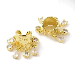 Brass Micro Pave Clear Cubic Zirconia Cuff Earrings for Women&nbsp;EJEW-I305-30G