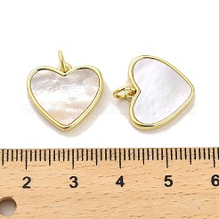 Brass Pave Shell Pendants&nbsp;KK-K365-08B-G