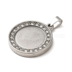 304 Stainless Steel Pendant Cabochons Settings&nbsp;STAS-L272-003P