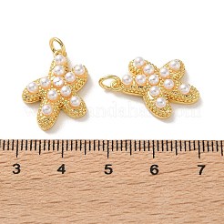 Brass ABS Plastic Imitation Pearl Pendants&nbsp;KK-P351-05G