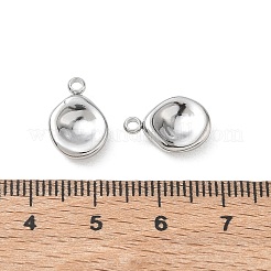 304ステンレススチールチャーム  ティアドロップチャーム  ステンレス鋼色  14x9.5x3.5mm  穴：1.6mm&nbsp;SA-CBA11D7-02P