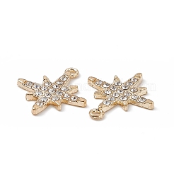 合金クリスタルラインストーンペンダント  クラウンチャーム  ライトゴールド  21.5x18.5x2mm  穴：1.5mm&nbsp;LS-FIND-C019-29KCG