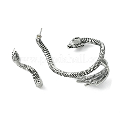 316サージカルステンレススチールカフイヤリング  右  ヘビ  86x42mm&nbsp;EJEW-E300-01AS-07