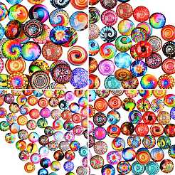 280Pcs 4 Styles Flat Back Glass Cabochons&nbsp;GGLA-SZ0001-32
