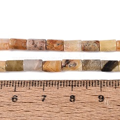 天然石クレイジーアゲートビーズ連売り  六角柱  5~7.5x3.5~4.5mm  穴：0.6~0.8mm  約57~64個/連  14.76~15.55インチ（37.5~39.5cm）&nbsp;GG-N002-01A-04