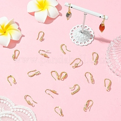 18Pcs 9 Styles Brass Micro Pave Clear Cubic Zirconia Earring Hooks&nbsp;ZIRC-CJ0001-29