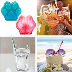 フットプリントDIYストロートッパーシリコンモールド装飾キット  プラスチック製トランスファーピペットと攪拌棒付き  シリコーン計量カップ  ラテックス指サック  ショッキングピンク  58x41mm  穴：9mm  内径：14mm  2pc&nbsp;DIY-FG0001-64