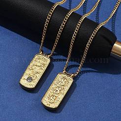 304ステンレススチール長方形数字ペンダントネックレス  18KGP本金メッキ  数8  16.14インチ（41cm）&nbsp;NJEW-D300-01G-08