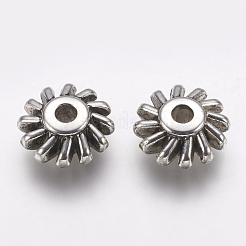 CCBプラスチックビーズ  花  アンティークシルバー  17x8mm  穴：4mm&nbsp;CCB-G008-12AS