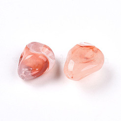 透明なアクリルビーズ  ナゲット  ツートン  ライトサーモン  16.5x13x10mm  穴：1.6mm  約462個/500g&nbsp;TACR-T028-44A