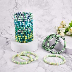 Handmade Polymer Clay Heishi Surfer Stretch Bracelets Set&nbsp;BJEW-SW00099-04