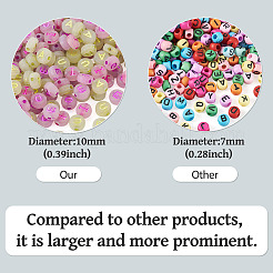 500Pcs 5 Styles Luminous Frosted Acrylic Beads&nbsp;FACR-TA0001-11