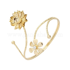 Lotus Alloy Arm Cuff Bangles for Girl Women&nbsp;LS-AJEW-A063-01D-G