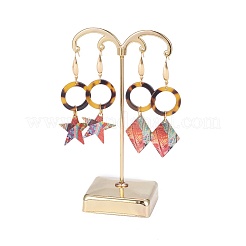鉄のイヤリングディスプレイ  ジュエリーディスプレイラック  ジュエリーツリースタンド  ゴールドカラー  6.9x12.7cm&nbsp;EDIS-L006-10G