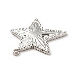 変色しない304ステンレススチールペンダント  スターのチャーム  ステンレス鋼色  19.5x18x2mm  穴：1.5mm&nbsp;STAS-P312-14P