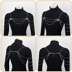 Ally Crystal Rhinestone Multi-Layered Twisted Chain Shoulder Body Chains for Women&nbsp;AJEW-WH0596-745