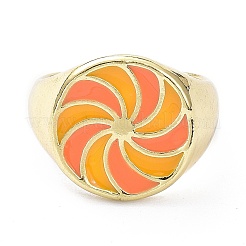Pinwheel Pattern Alloy Enamel Finger Rings&nbsp;LS-RJEW-Z008-15LG-E