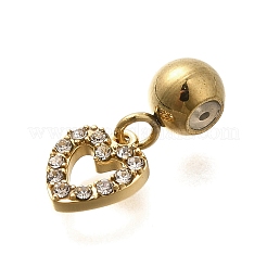 304 Stainless Steel Rhinestone Charms&nbsp;STAS-M109-05G-02