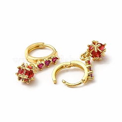 Cubic Zirconia Ball Dangle Hoop Earrings&nbsp;EJEW-H093-15B-G
