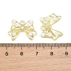 合金エナメルチャーム  ちょう結びのチャーム  ラックめっき  ゴールドカラー  15x20x3mm  穴：1.8mm&nbsp;AL-CBAF039-03G