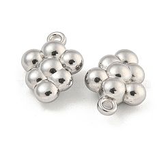 変色しない304ステンレススチールチャーム  ぶどうチャーム  ステンレス鋼色  14.5x10.5x5mm  穴：1.5mm&nbsp;STAS-I307-554P