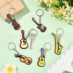 6Pcs 6 Styles Silicone Keychains&nbsp;KEYC-YW0001-30