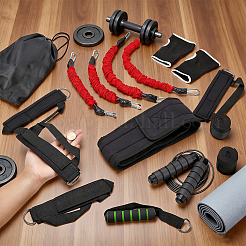 12Pcs Nylon Multi-Functional Resistance Band Training Set&nbsp;AJEW-GA0010-96