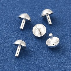 真鍮製ペンダントベイル  鉛フリー＆カドミウムフリー  925銀メッキ  3x3.5mm&nbsp;KK-K383-21B-S