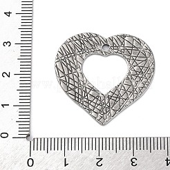 304ステンレスペンダント  テクスチャ  ハートチャーム  アンティークシルバー  30x30x1~2mm  穴：1.8mm&nbsp;STAS-L280-03AS-02