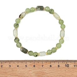 Natural Gemstone & Brass Beaded Stretch Bracelets for Women Men&nbsp;BJEW-JB13826