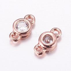 Brass Micro Pave Cubic Zirconia Links&nbsp;KK-F714-09